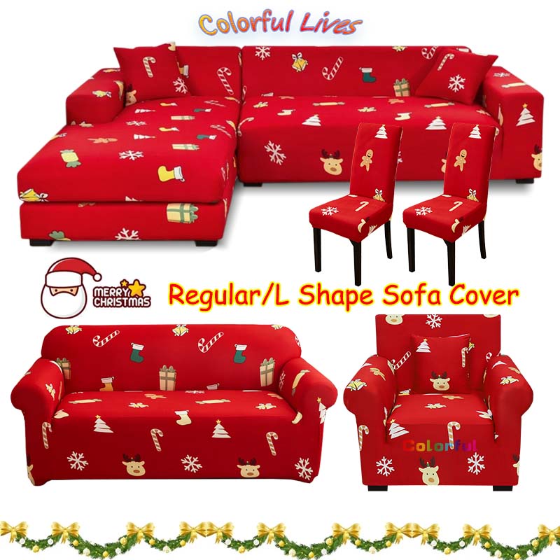 Christmas Design Seat Cover for Sofa L shape Sofa Cover Chair Cover Sofa Cover Set Sofa Seat