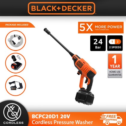 Black Decker BCPC20D1 20V Cordless High Pressure Washer Water