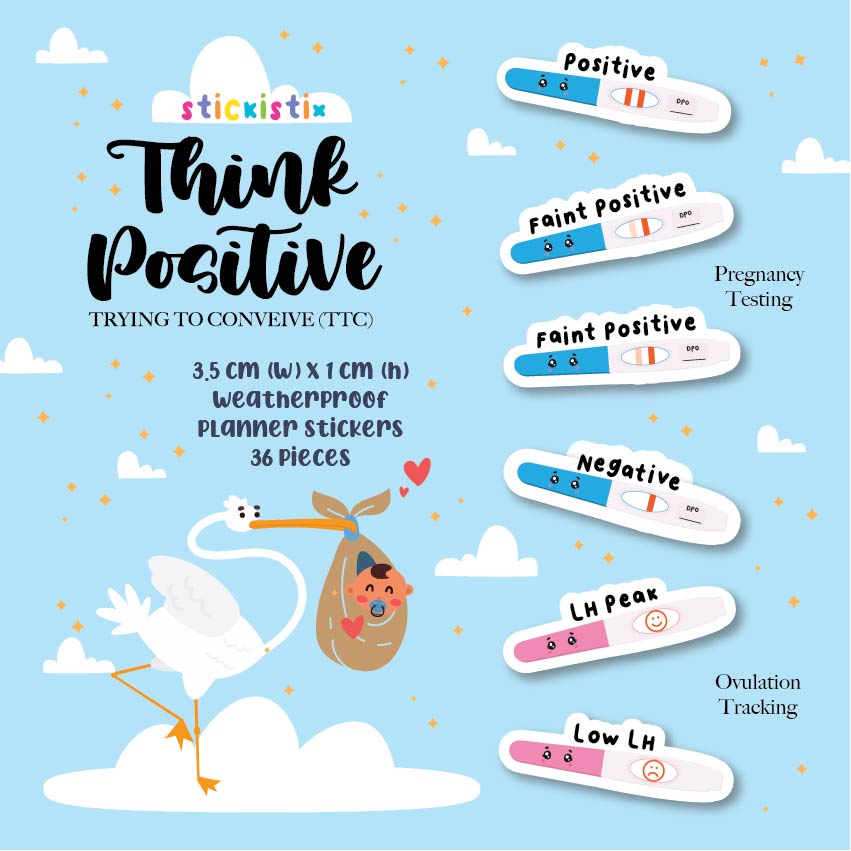 36 Pcs ThinkPositive: Trying to Conceive Sticker Sheet | Ovulation ...