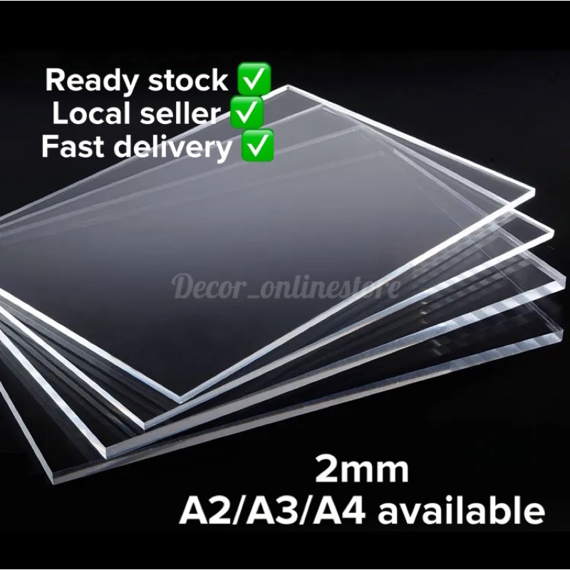 Acrylic Clear Sheets 2mm thickness A2/A3/A4 透明亚克力板 | Shopee Singapore