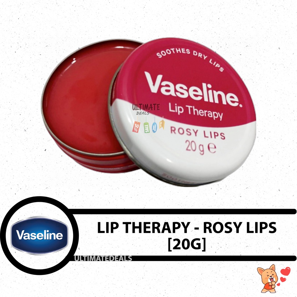 Vaseline® Lip Therapy Tin Rosy - helps to heal dry lips with sheer pink ...