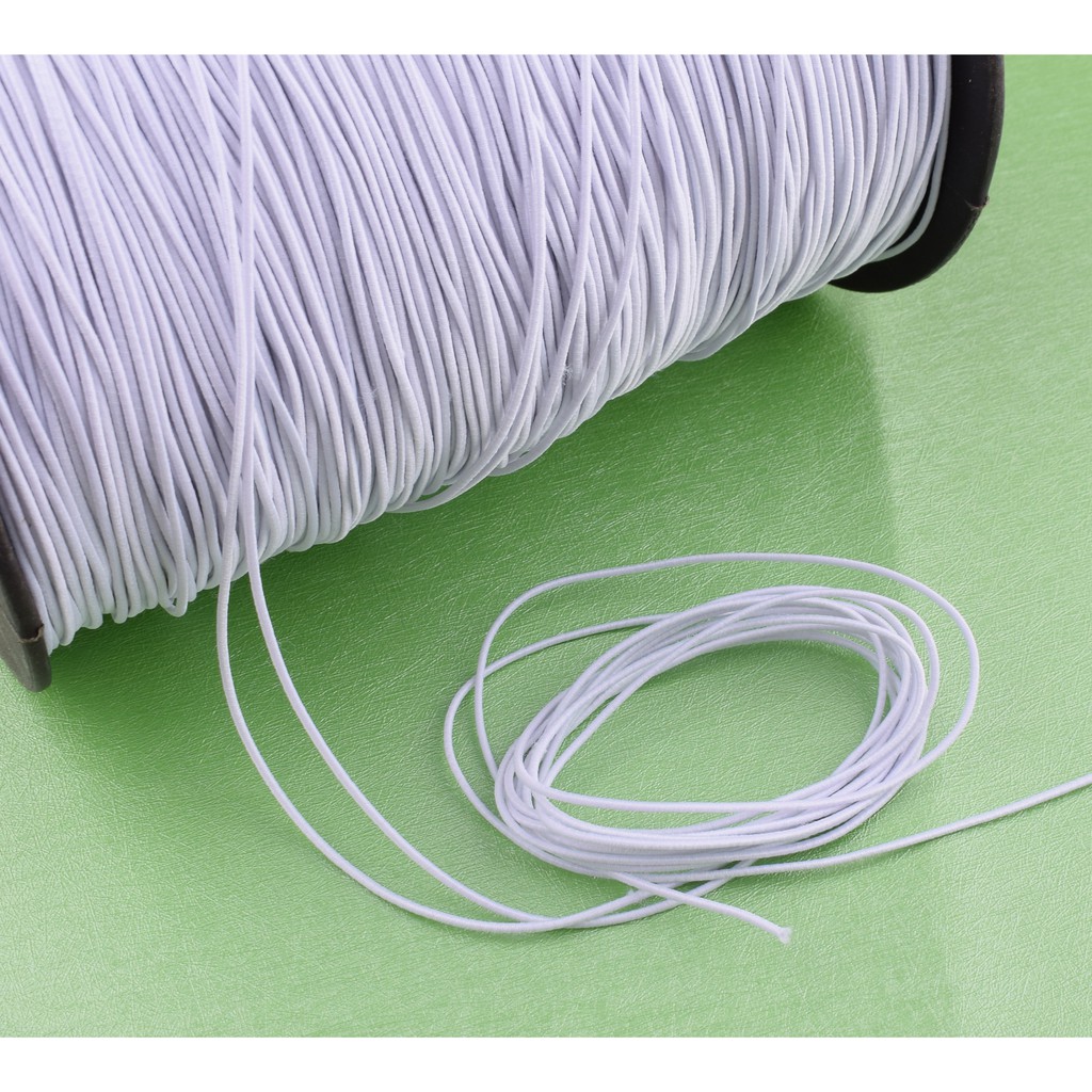White Elastic Cord,1mm 1.5mm 2mm Round Elastic Draw Cord Rope,20 Yards ...