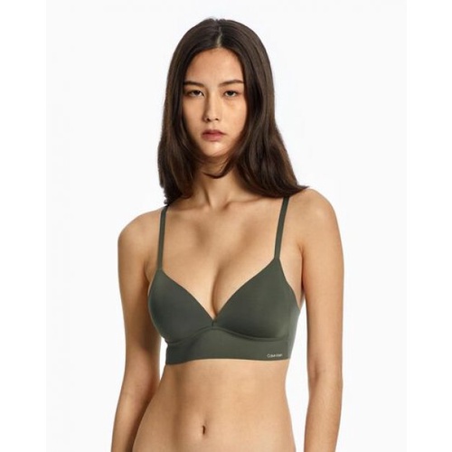 CK One Lined Triangle Bra Green