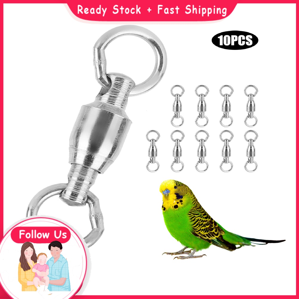 Henye 10Pcs Bird Leg Ring Stainless Steel Pigeon Parrot Foot Outdoor ...