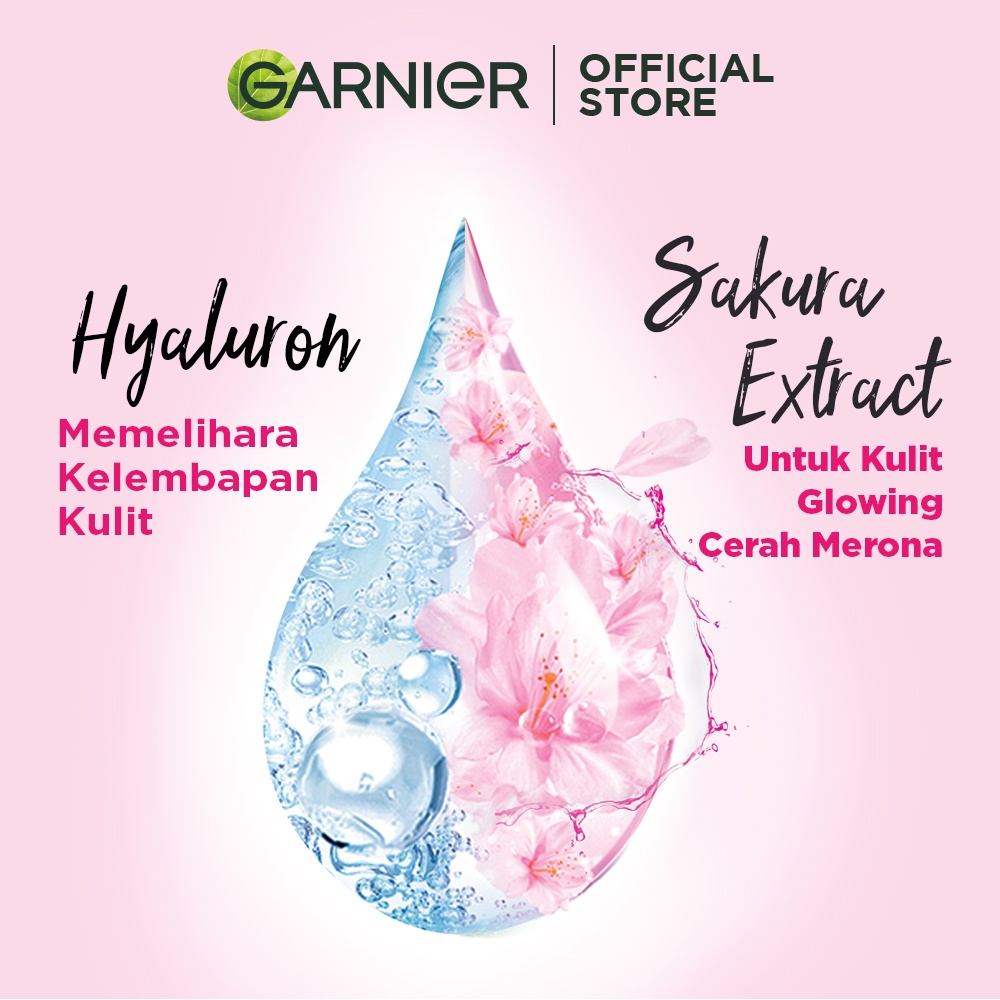 GARNIER Hyaluron Hydrating Sheet Mask Skin Barrier Serum Masker Wajah Sakura Glow 10 Pcs Lebih Hemat skincare - Gambar 3