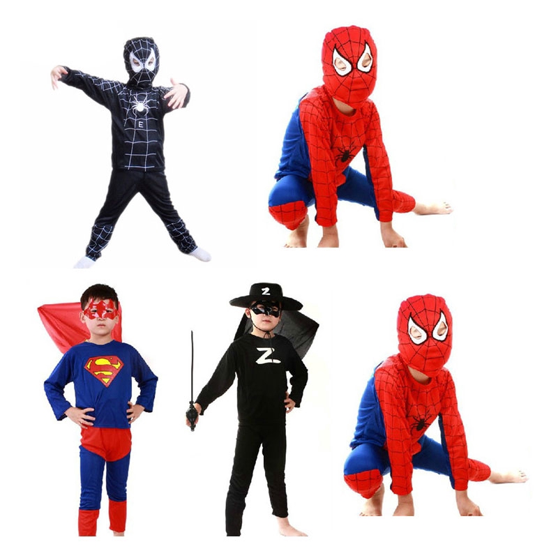 Kids The Avengers Superman Red Spiderman Costume Cosplay Halloween Boys ...