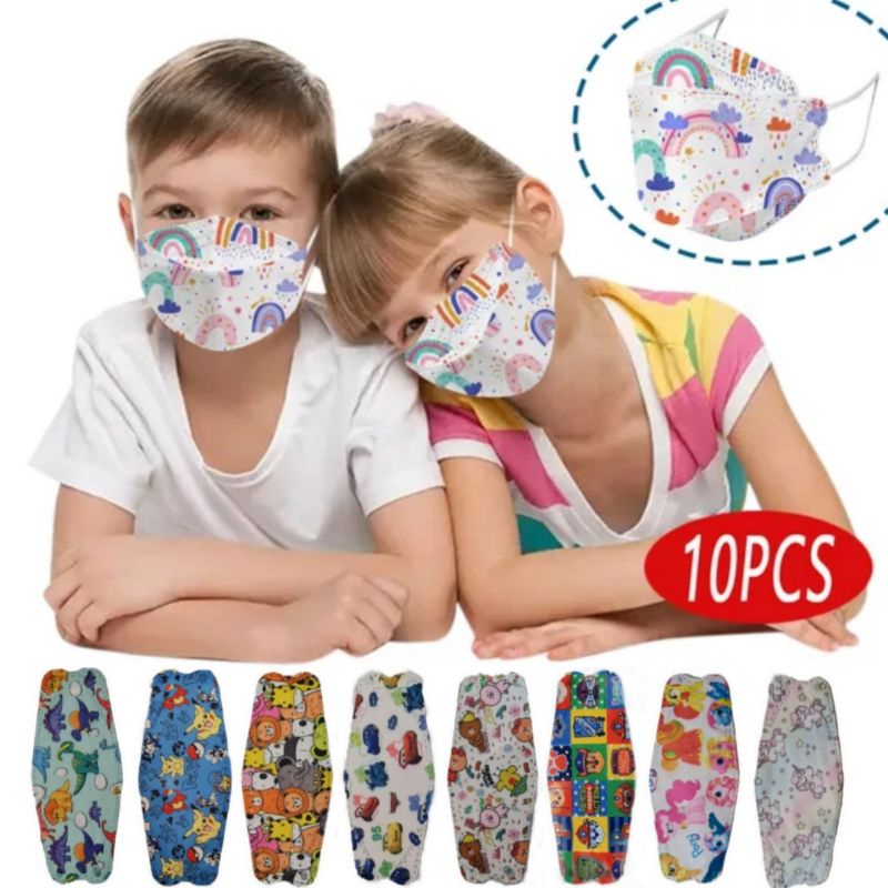 [SG Ready Stock] 4ply Kids Mask, 3D Children Mask, Disposable Kids Mask, 10pcs/pk