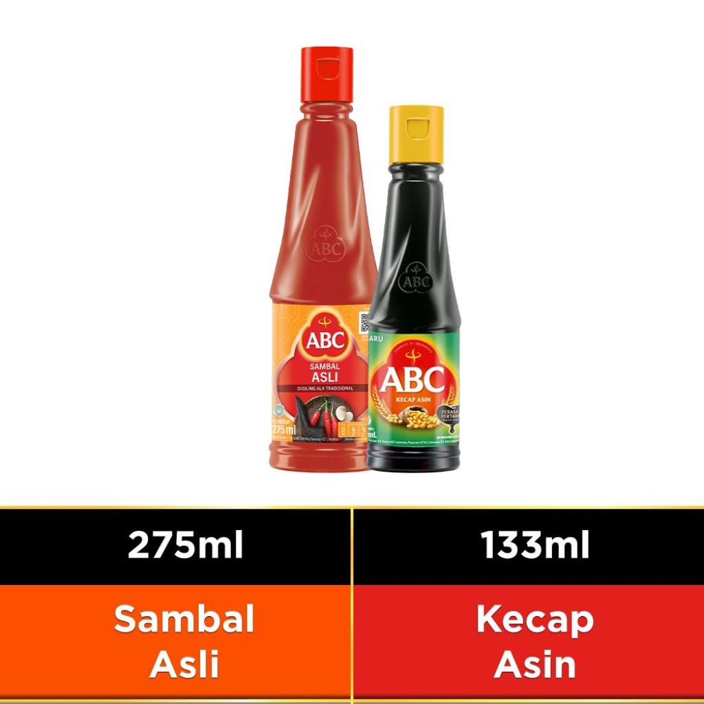 ABC Saus Sambal Asli 275ml & Kecap Asin 133ml - Bundling