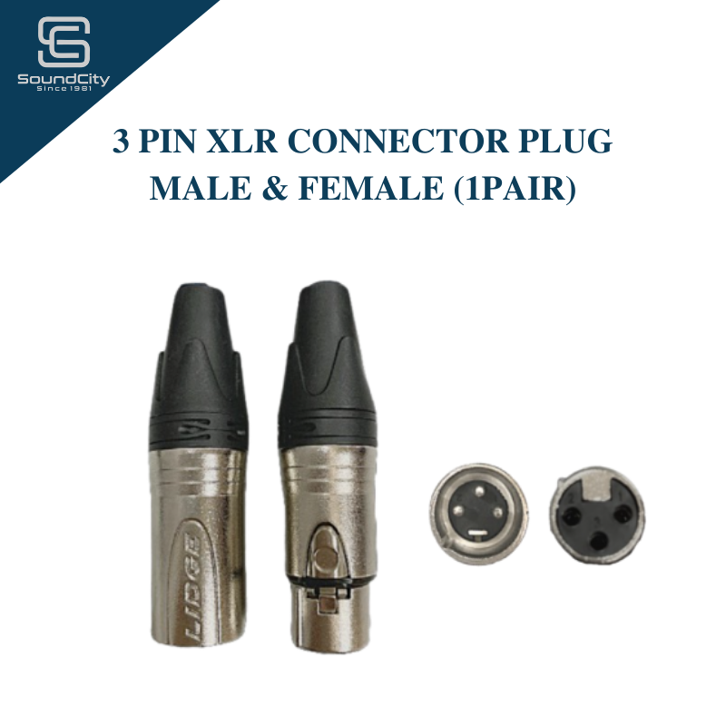 3 Pin XLR Connector Plug Male & Female (1 Pair) | Shopee Singapore
