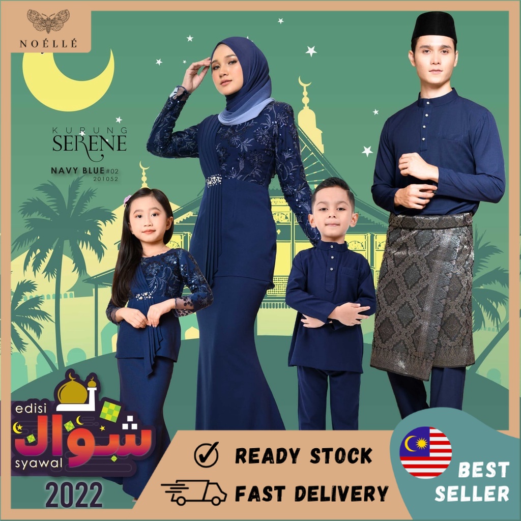 Noelle Baju Raya Family 2023 Baju Kurung Mom Anak Baju Melayu Slim Fit ...