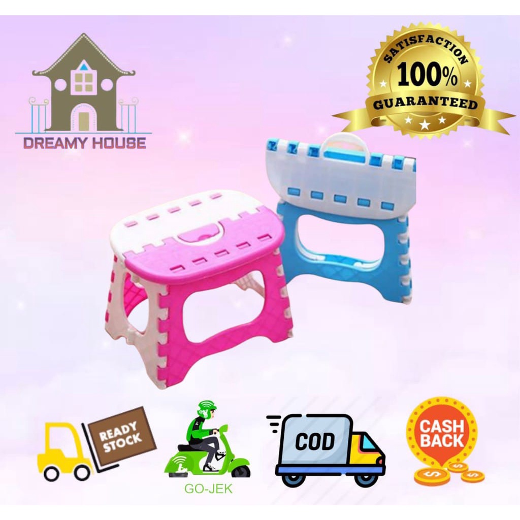 DH Kursi Mini Lipat Anak Plastik Tebal Portable