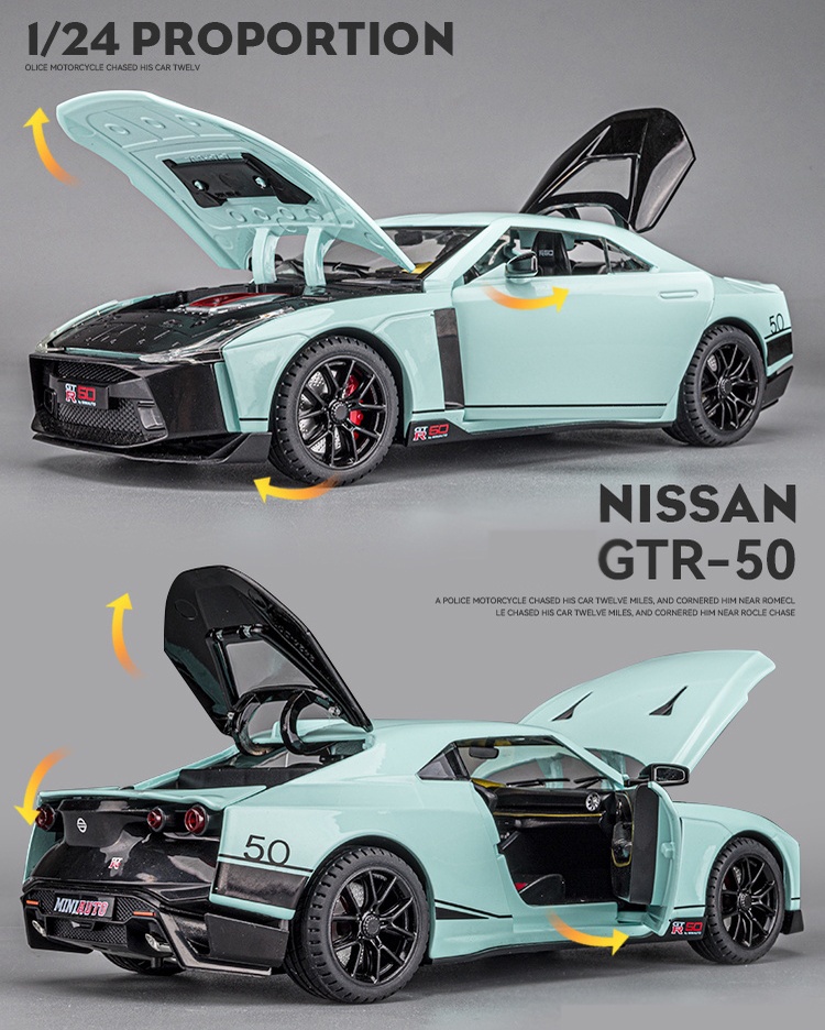 1:24 Nissan GTR 50 Anniversary Edition Car Models Alloy Diecast Toy Vehicle  Doors Openable Auto Truck With Sound and Light | Shopee Singapore