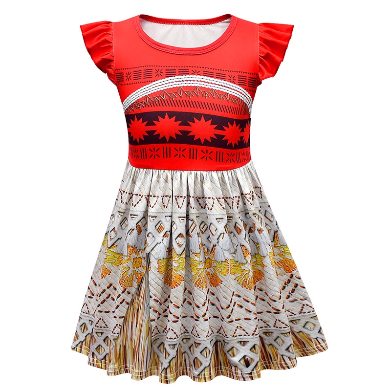 Disney Moana Dresses Set Children Milk Silk Girl Dress Summer Cool Skirt Moana  Birthday Party Costume Bag | Shopee Singapore