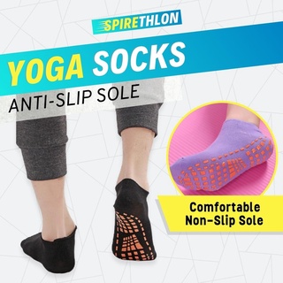 Non Slip Yoga Socks with Grip, Toeless Anti-Skid Pilates, Barre, Ballet,  Bikram Workout Socks Shoes with Grips 