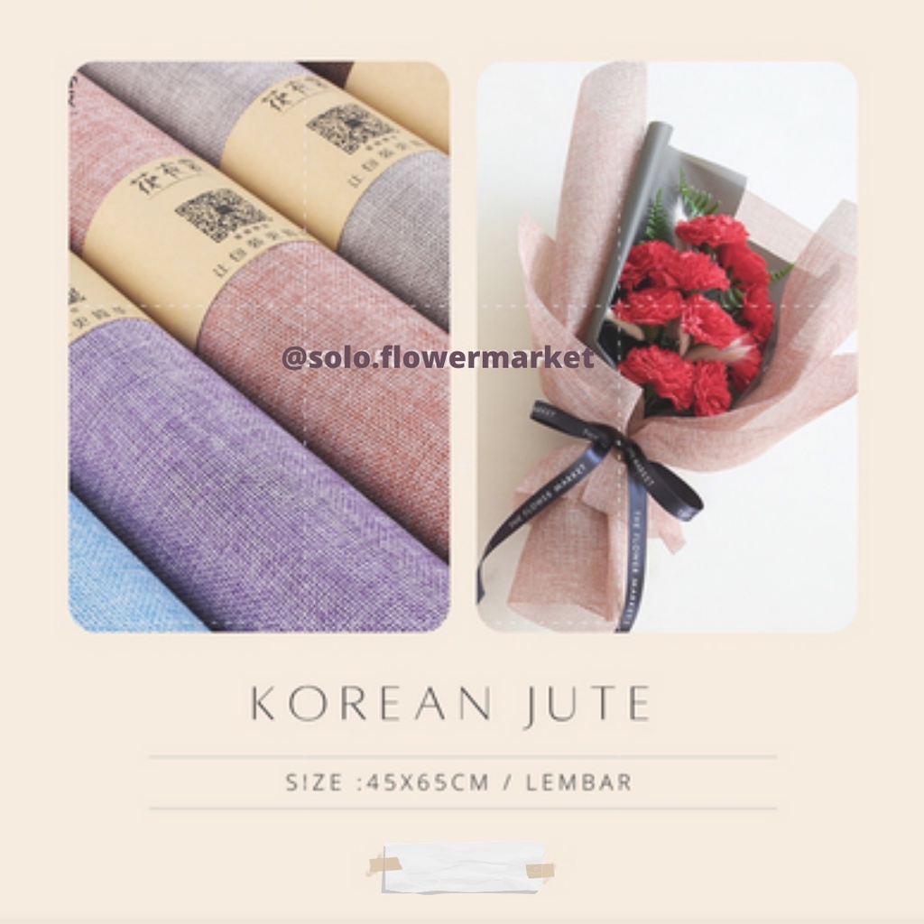 Flower WRAPPING Paper JUTE Korea/BURLAP Sack/Mesh Roll/FLOWER BOUQUET Paper Florist BURLAP