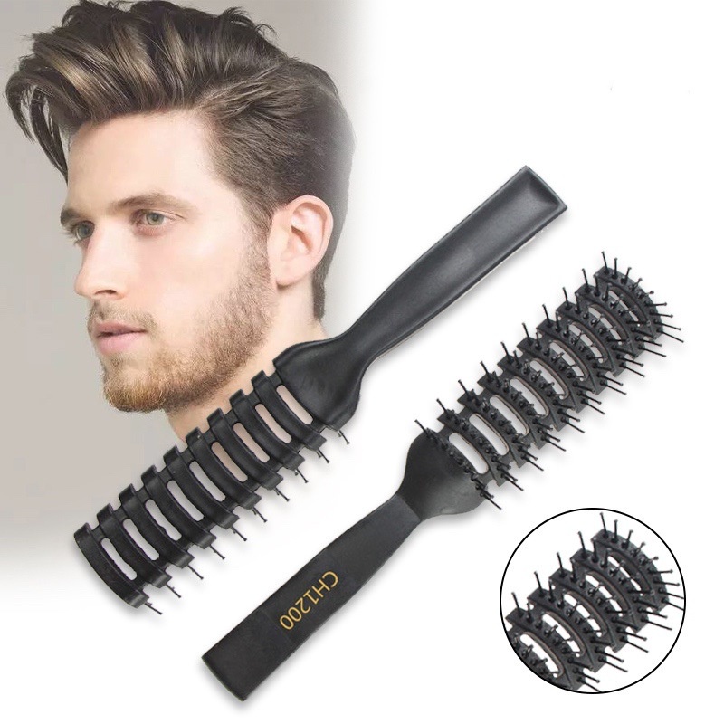 Black Salon Anti-static Hairdress Hair Comb Scalp Care Hairbrush ...