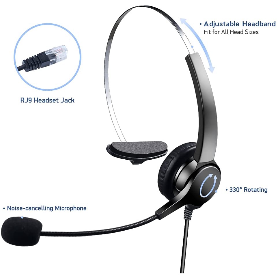 Call Center Telephone with Noise Cancellation Headset (HT500) Shopee