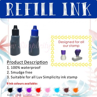 Refill ink / 10ml bottle / Oil based / Waterproof / Smudge free ...