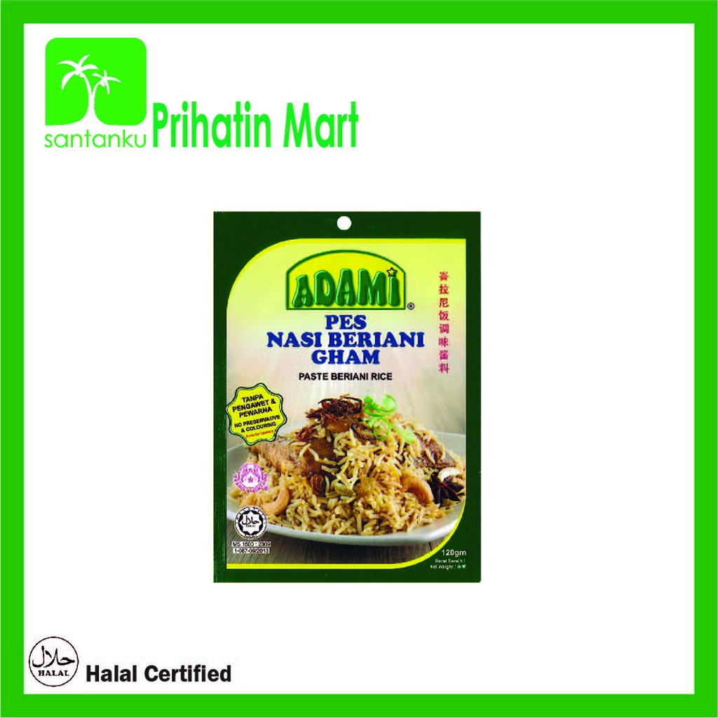 Adami Beriani Gham Rice Paste 120gm /Pes Nasi Beriani Gham Adami 120gm ...