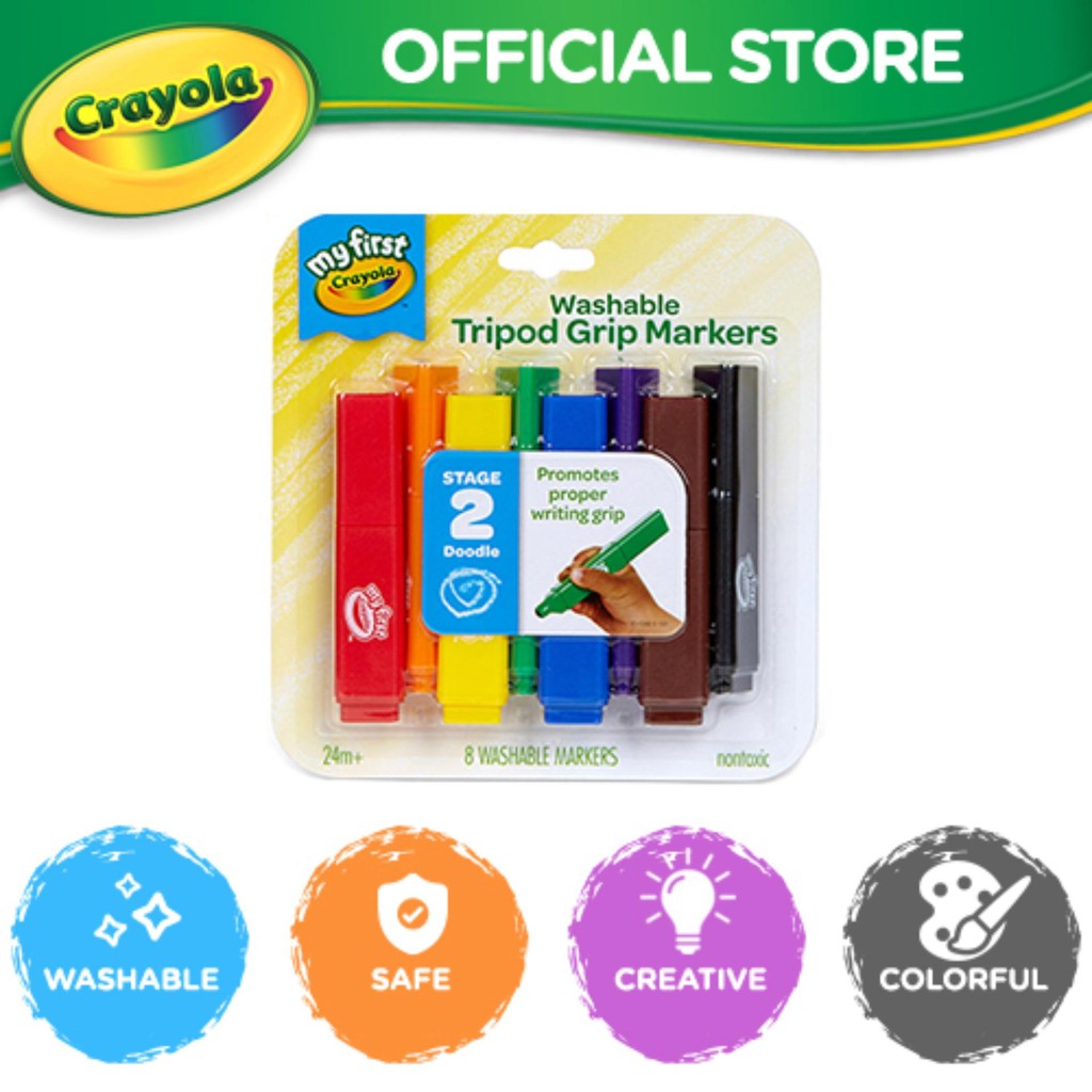 Crayola My First Crayola Tripod Grip Washable Markers 8 Count Kids