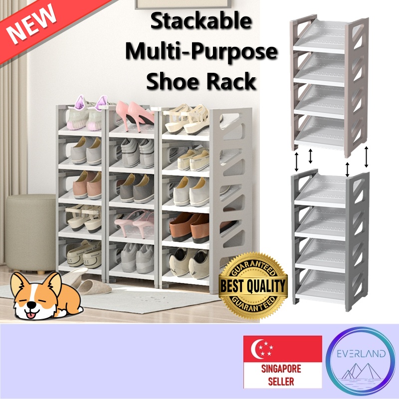 ⭐SG SELLER⭐ Stackable ABS Shoe Rack/ Multi-Stacker Shoe Rack/ BTO HDB ...