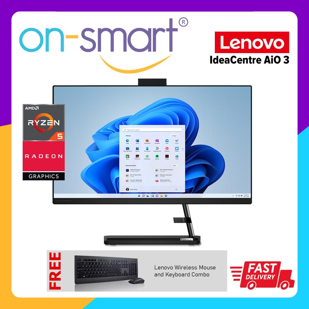 Lenovo IdeaCentre AiO 3 | AMD Ryzen 5 5500U | 8GB RAM 512GB SSD | 23.8