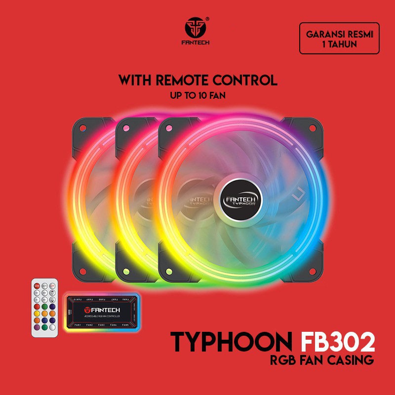 Glinkshop1 Fantech Fan Casing RGB 12cm TYPHOON FB302 with Remote ...
