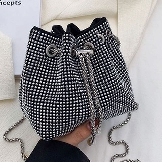 WomenBOX Bag 2022 Chain Fashion Single Shoulder Crossbody Mini Casual  Square Bucket Bags Rhombic Handbag