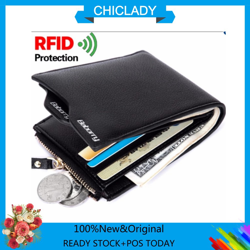 Baborry Men RFID Blocking Short Leather Wallet Men Business High ...