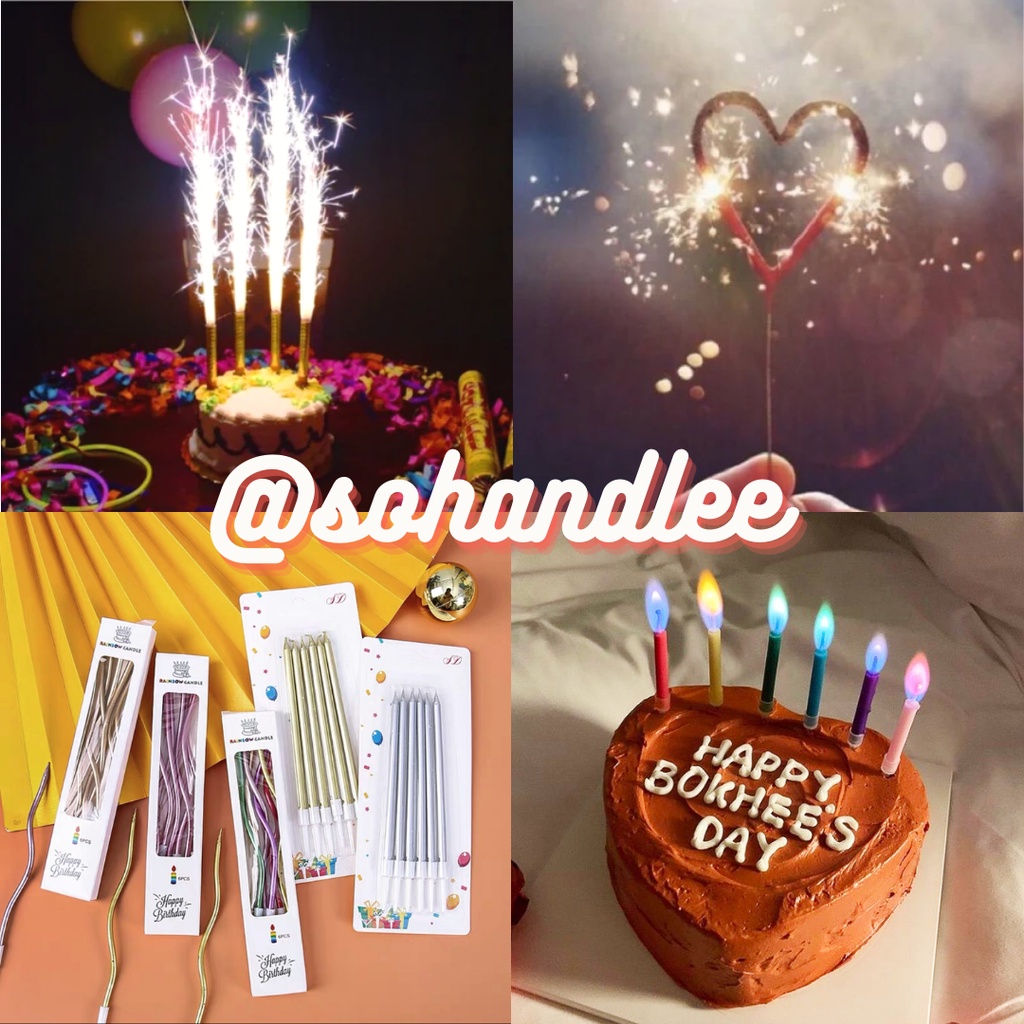 [SG SELLER] Birthday Candle Sparkler Fireworks / Spiral candles / Heart