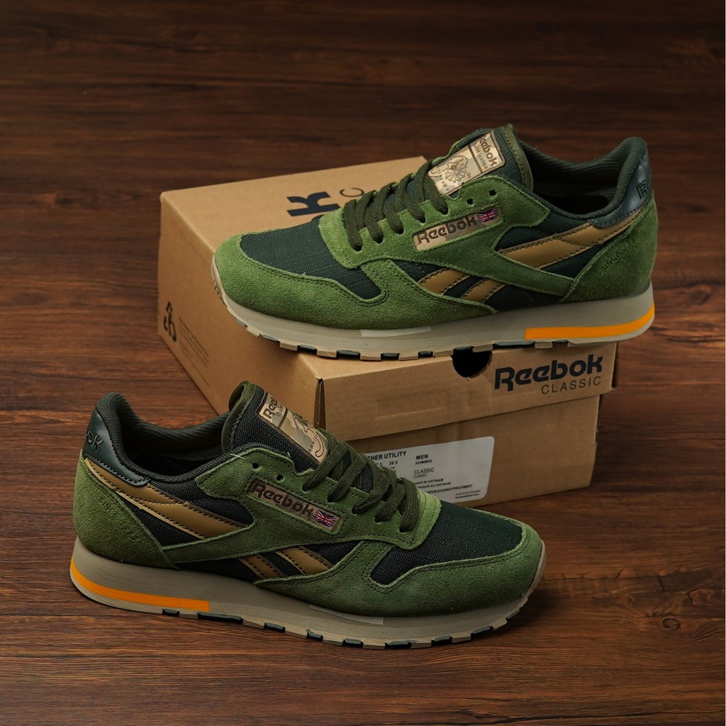 Olive reebok classics sale