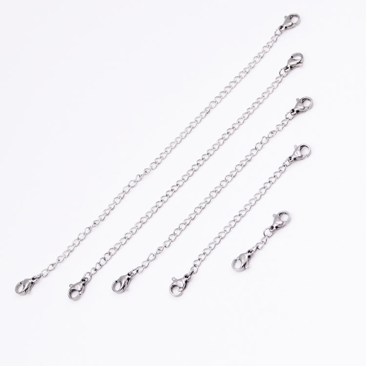 Sterling Silver Safety Chain Bracelet Necklace Jewelry Extender 2 or 4 Inch Double Two Easy Lobster Claw Style Clasp Closures Solid Sterling - New Zealand