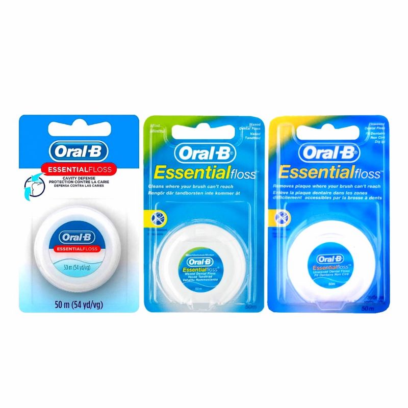 💯🔥Oral-B Essential Dental Floss 50m (Original/ Mint/ Cavity Defense) 3 ...