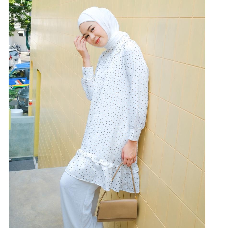 Latest Release.. Mayoutfit Qeinza Tunic | Polka dot Ruffle Layer Tunic ...
