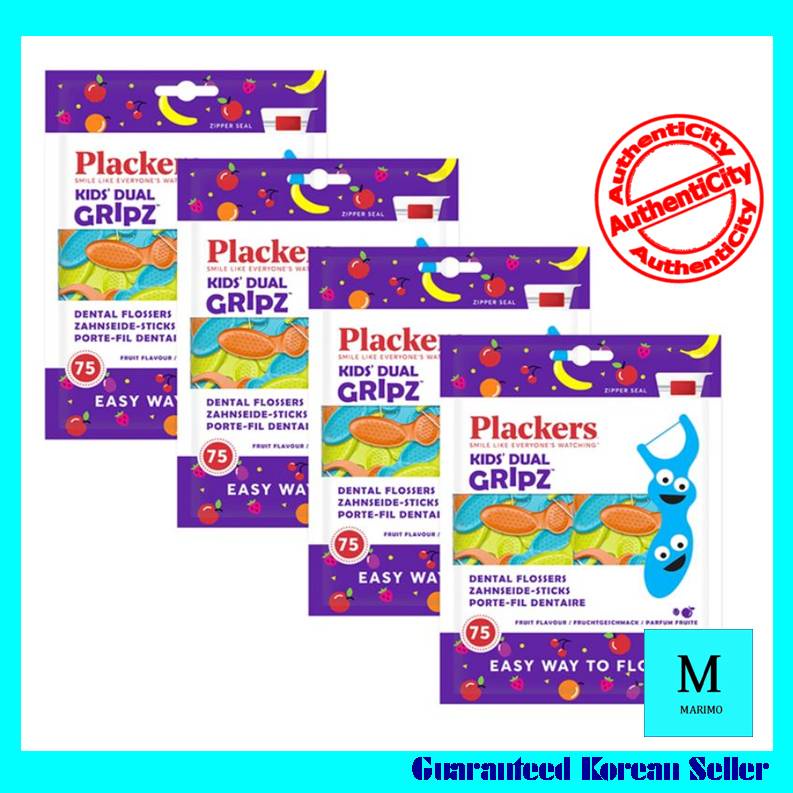 [Plackers] Kids Flossers Dual Gripz Children Coated Fluoride Dental ...