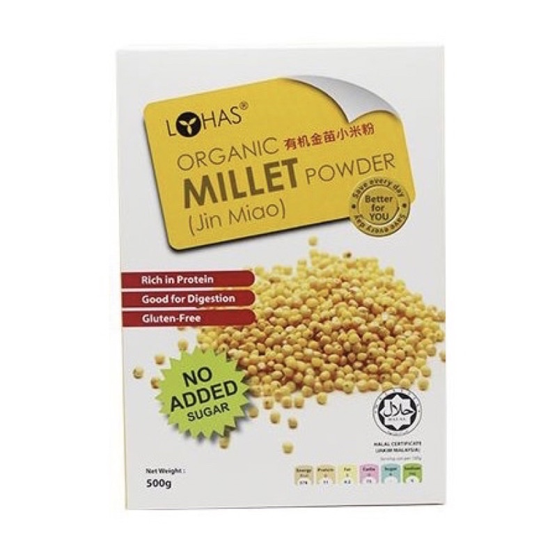 Lohas Millet Powder 500g (Sugar Free) Organic Golden Millet Powder ...