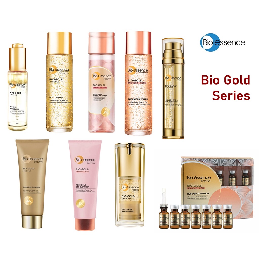 Bio-Essence Bio-Gold 24K Gold Series Cleanser Water Illuminator Serum ...