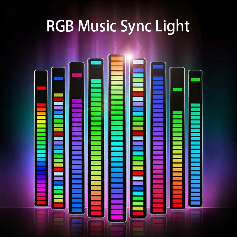 3D Display Pickup Rhythm Lights 32 Bit Led App Sound Control Night Lights RGB Rechargeable Tube
