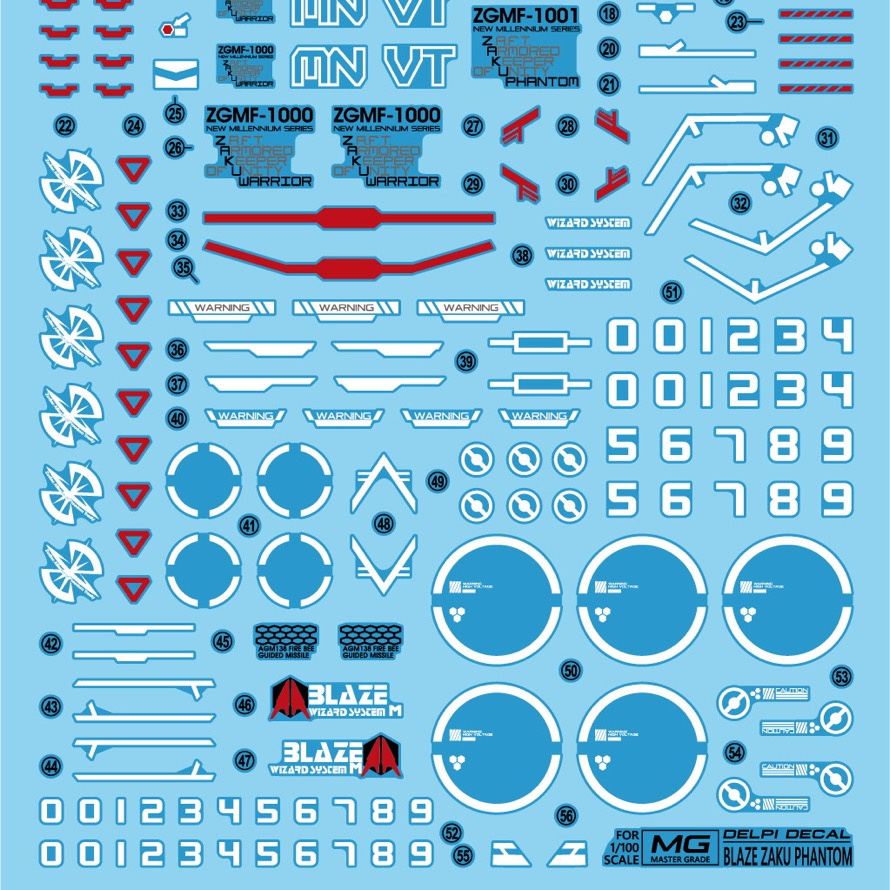 [SG LOCAL STOCK]DELPHI DECALS MG BLAZE ZAKU PHANTOM NORMAL | HOLO ...