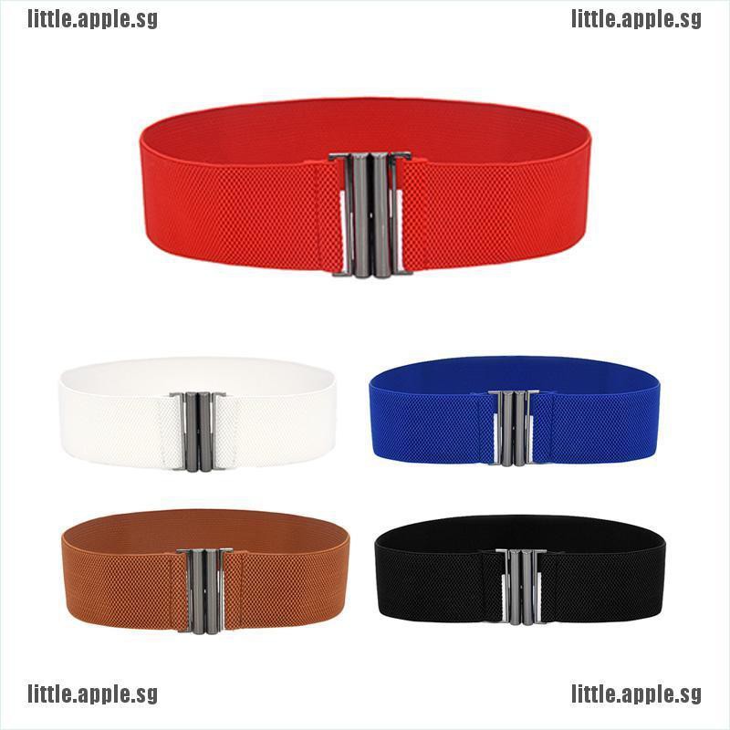 Li Womens Lady Fashion Elastic Cinch Belt Wide Stretch Waist Band Clasp Buckle Lesg Shopee 7400