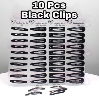 10Pcs Alloy BB Hair Clip Snap Hair Clips Pea Clip Black Water Drop  Barrettes^^