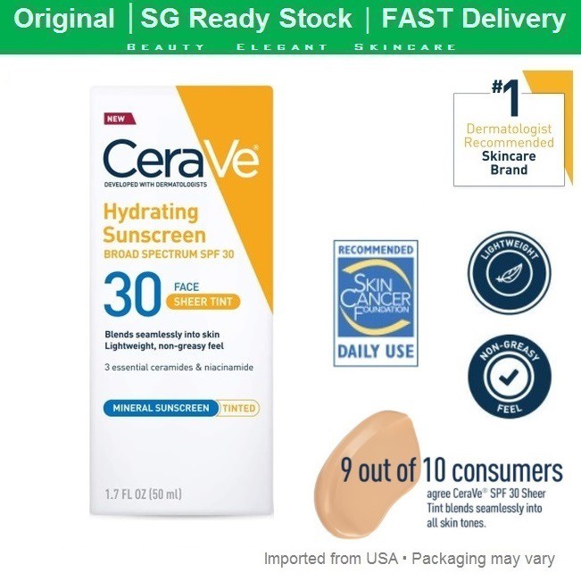 CeraVe Hydrating Sunscreen SPF 30 Face Sheer Tint (Hydrating Tinted