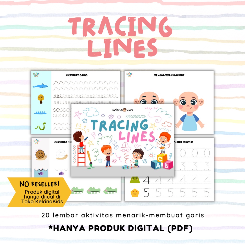 Worksheet Learning Tracing Lines - 20sheets Of Work Activities ...