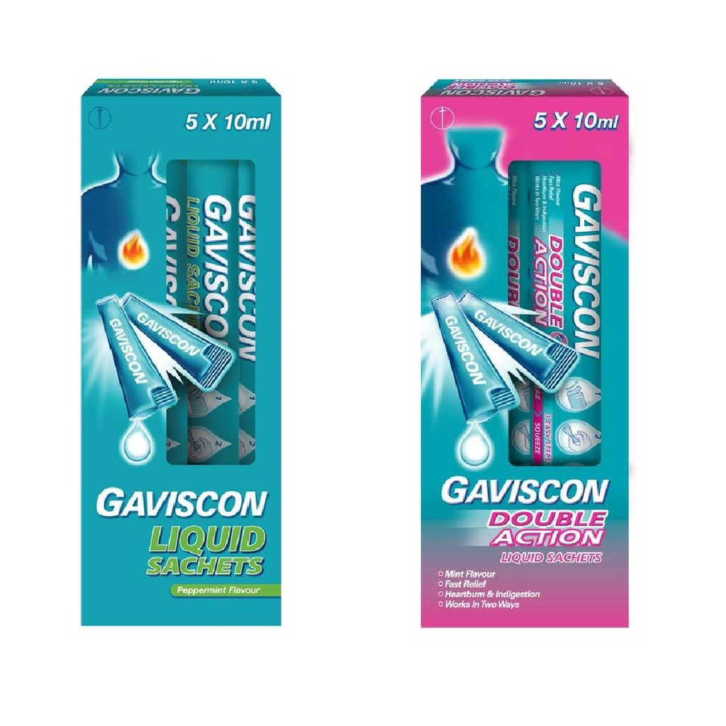 Gaviscon Liquid Sachet 5x10ml (Normal/Double Action) Shopee Singapore