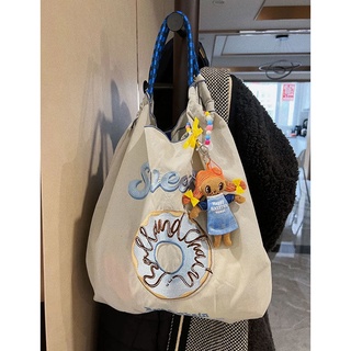 Cute Cartoon Tote Bags Overlarge Embroidery Shoulder Bag Nylon Eco