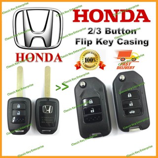 Honda Remote Flip Key Case Casing Modify Foldable 2 / 3 Button City HRV  Jazz BRV Battery CR1620