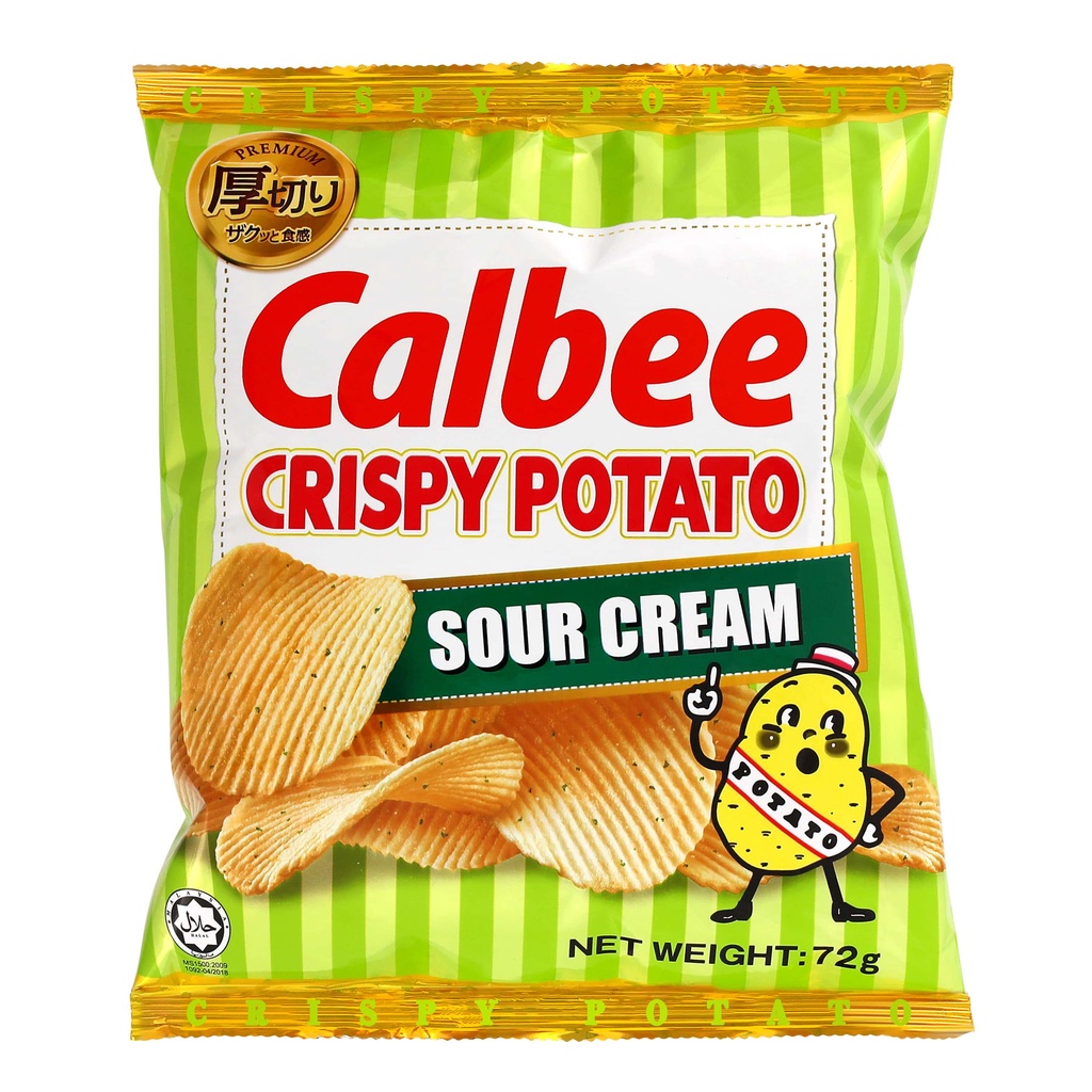 Calbee Crispy Potato Chips (Sour Cream), 72g [Japanese] (Halal) Shopee Singapore