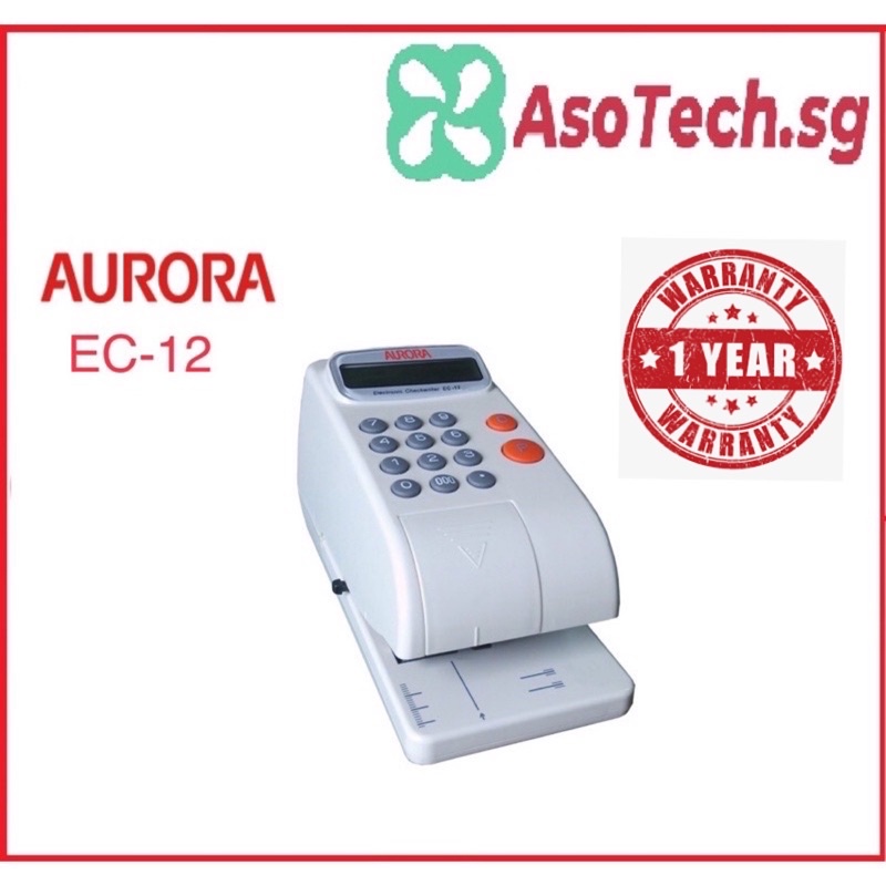 Aurora Cheque Check Writer EC12 come with free Ink Roller Shopee