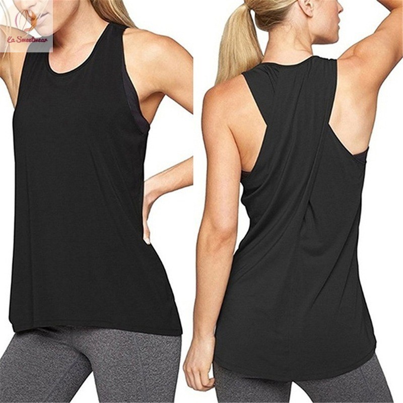 Women Fitness Sports Vest Fashion Casual Cross Yoga Vest
