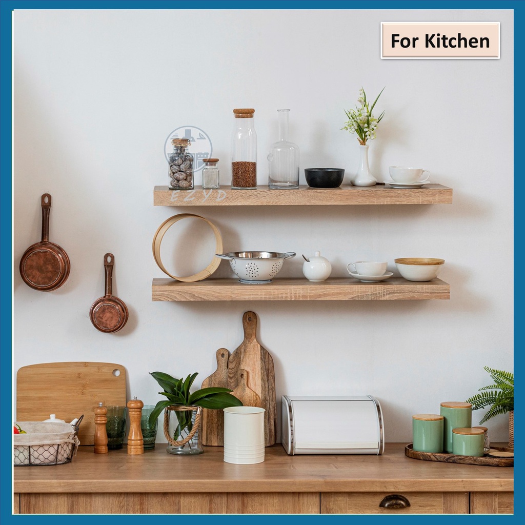 EZYD Floating Wall Shelf 110cm Kitchen Living Room Bedroom Rak Hiasan ...